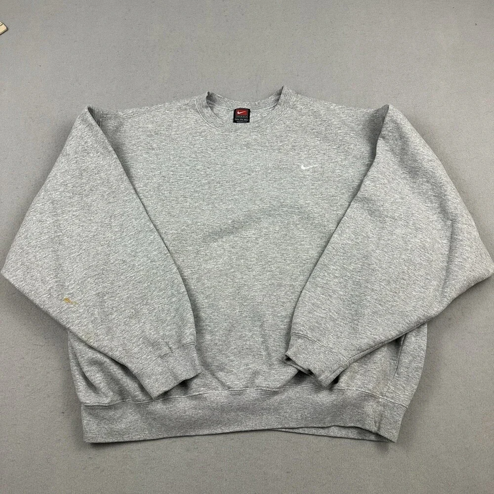 Vintage Nike Sweatshirt Men 2XL Gray Pullover Crewneck Sweatshirt Swoosh 90s *